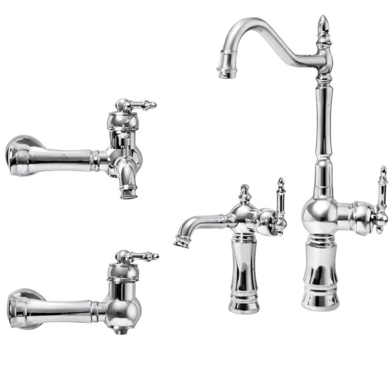 ست شیرآلات 4 تکه مدل تینا کروم (5 سال گارانتی شیرآلات)