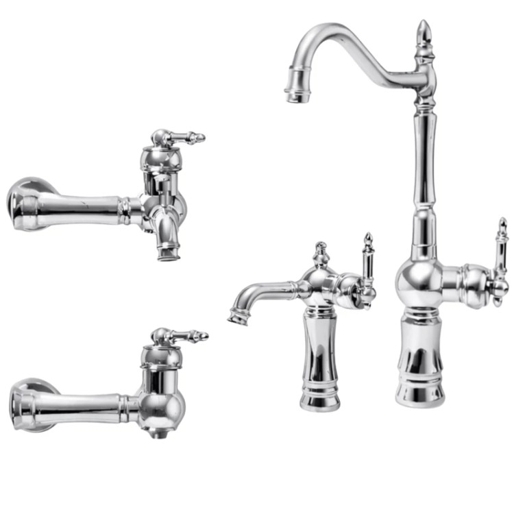 ست شیرآلات 4 تکه مدل تینا کروم (5 سال گارانتی شیرآلات)